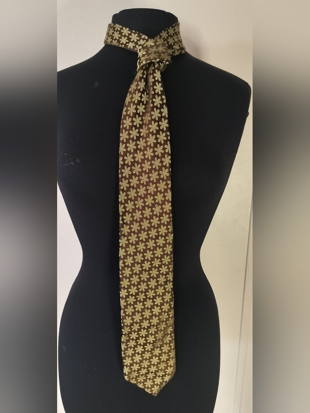 Ted Baker Brown Tie with Cream Floral Motif